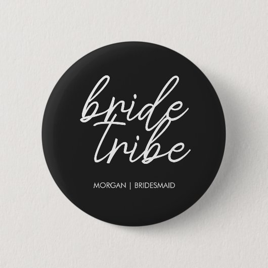 bruidstribe | Bachelorette Bruidsmeisje Modern Ronde Button 5,7 Cm (Voorkant)