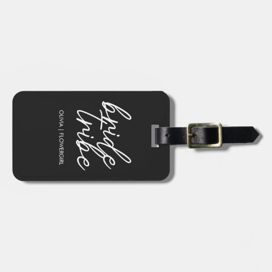 bruidstribe | Bestemming Bruiloft Bloemenmeisje Bagagelabel (Voorkant horizontaal)