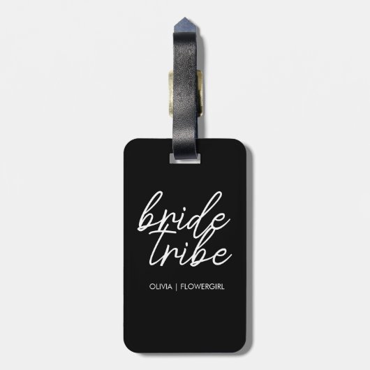 bruidstribe | Bestemming Bruiloft Bloemenmeisje Bagagelabel (Achterkant verticaal)
