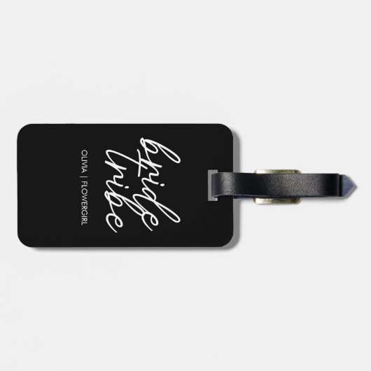 bruidstribe | Bestemming Bruiloft Bloemenmeisje Bagagelabel (Achterkant horizontaal)