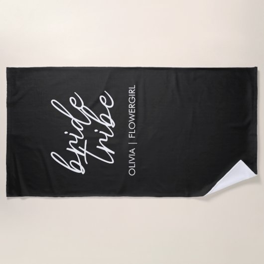 bruidstribe | Bestemming Bruiloft Bloemenmeisje Strandlaken (Voorkant)