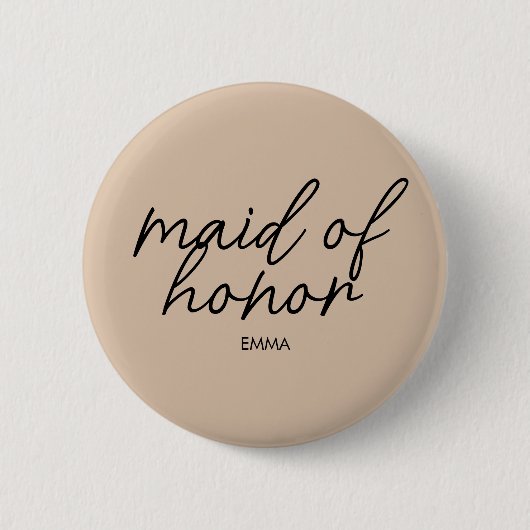 bruidstribe | Bruidsfeest Modern Monogram Ronde Button 5,7 Cm (Voorkant)