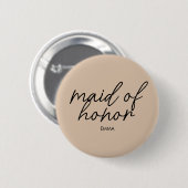 bruidstribe | Bruidsfeest Modern Monogram Ronde Button 5,7 Cm (Voorkant /achterkant)