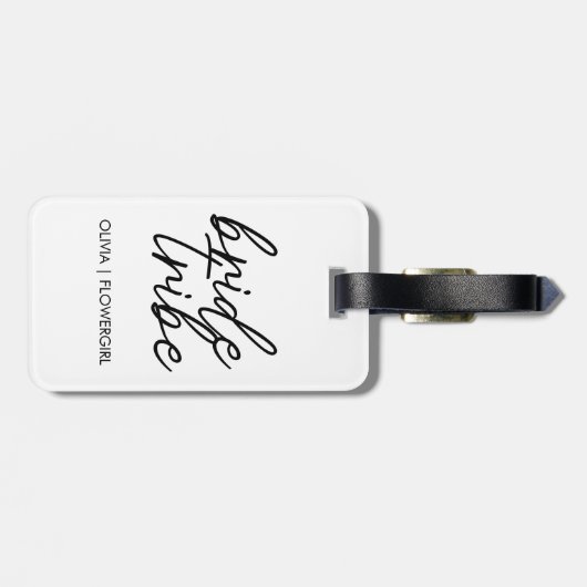 bruidstribe | Bruiloft Bloemenmeisje Modern Bagagelabel (Achterkant horizontaal)