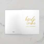 bruidstribe | Bruiloft Bloemenmeisje Modern Folie Wenskaart (Buiten Laag)
