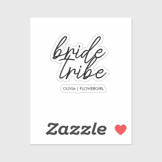 bruidstribe | Bruiloft Bloemenmeisje Modern Sticker (Vel)