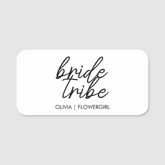 bruidstribe | Modern Bloemenmeisje Naamplaatje (Voorkant)