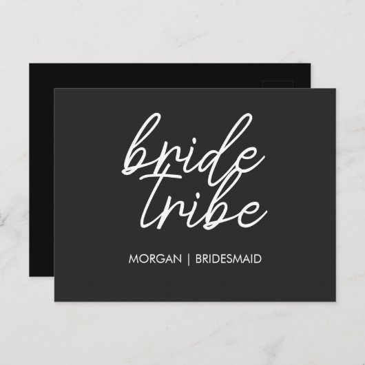 bruidstribe | Modern voorstel voor een bruidsfeest Briefkaart (Voorkant / Achterkant)