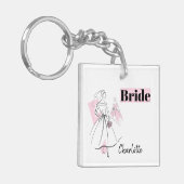 Bruidsttrousseau Roze Bruid sleutelhanger (Voorkant Links)