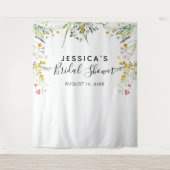 Bruidsuitnodiging Achtergrond Fotohokje met wilde  Wandkleed (Voorkant)