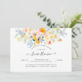 Bruidsuitnodiging, Aquarel Midsummer Blush Cream Kaart (Staand voorkant)