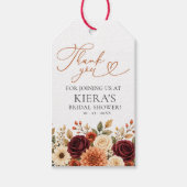 Bruidsuitnodiging Bedankt Cadeau Herfst Bloemen Cadeaulabel (Voorkant)