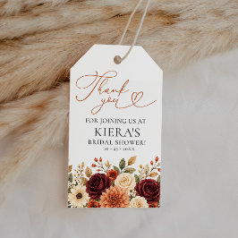 Bruidsuitnodiging Bedankt Cadeau Herfst Bloemen Cadeaulabel