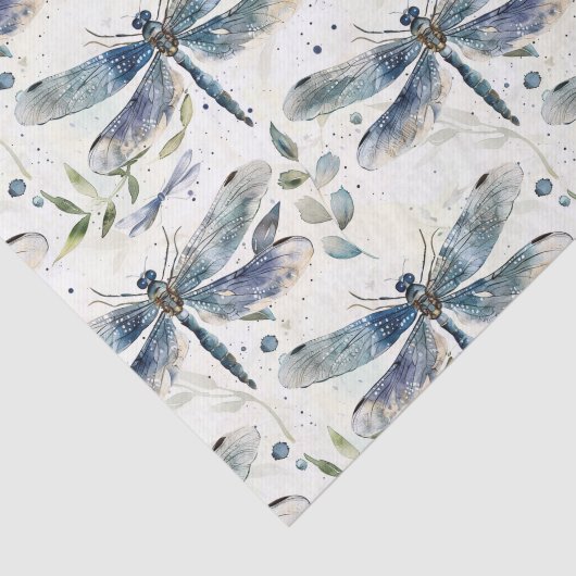 Bruidsuitnodiging Blauwe Libellen Tissuepapier (Detail)
