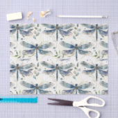 Bruidsuitnodiging Blauwe Libellen Tissuepapier (Craft)