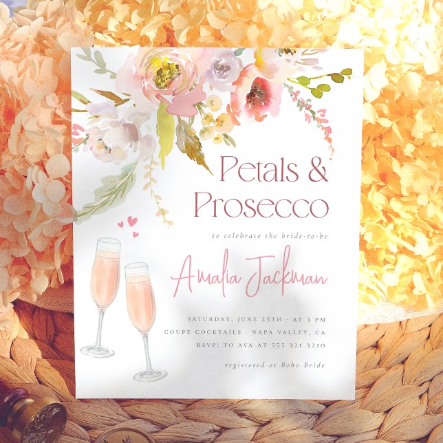 Bruidsuitnodiging 'Bloemen & Prosecco' (Creator heeft geüpload)