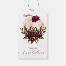 Bruidsuitnodiging 'Burgundy Pumpkin Fall in Love' Cadeaulabel