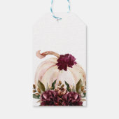 Bruidsuitnodiging 'Burgundy Pumpkin Fall in Love' Cadeaulabel (Achterkant)