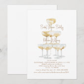 Bruidsuitnodiging Champagne Borrel Kaart (Voorkant / Achterkant)