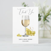 Bruidsuitnodiging Crème Wijnproeverij Promotie Bedankkaart (Staand voorkant)