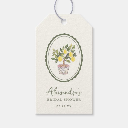 Bruidsuitnodiging Dank Je Wel Citroenboom Cadeaulabel (Voorkant)