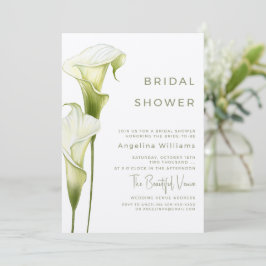 Bruidsuitnodiging "Delicate Calla Lilies" Kaart