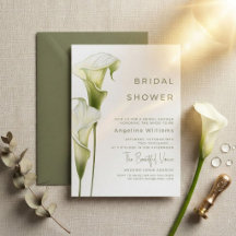 Bruidsuitnodiging "Delicate Calla Lilies"