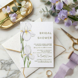 Bruidsuitnodiging "Delicate irises" Kaart