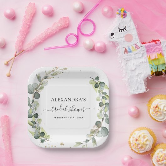 Bruidsuitnodiging Eucalyptus Groene Boho Tuin Papieren Bordje (Feest)