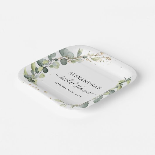 Bruidsuitnodiging Eucalyptus Groene Boho Tuin Papieren Bordje (Gebogen)