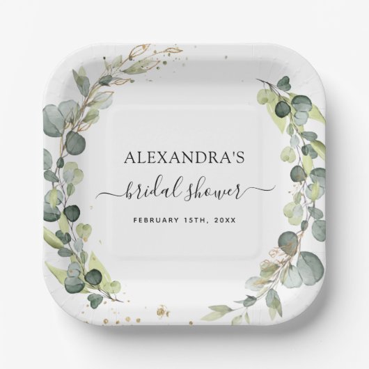 Bruidsuitnodiging Eucalyptus Groene Boho Tuin Papieren Bordje (Voorkant)