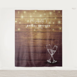 Bruidsuitnodiging Foto Achtergrond Champagne Glas  Wandkleed