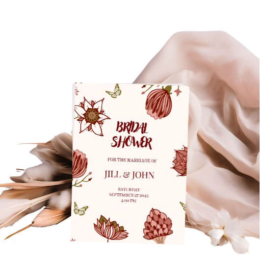 Bruidsuitnodiging Huwelijk Botanisch Kaart