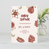Bruidsuitnodiging Huwelijk Botanisch Kaart (Staand voorkant)
