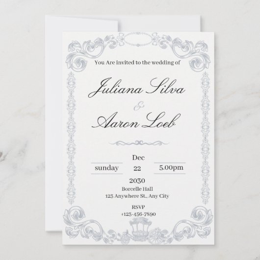 Bruidsuitnodiging  kaart (Achterkant)