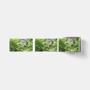 Bruidsuitnodiging Klok Groene Foto Satijnen Lint