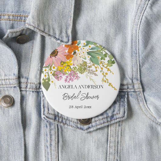 Bruidsuitnodiging Lentebloementuin Papieren Coaste Ronde Button 4,0 Cm (In situ)