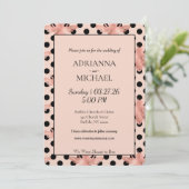 Bruidsuitnodiging 'Meant to Bee Rustic Roze' Kaart (Staand voorkant)