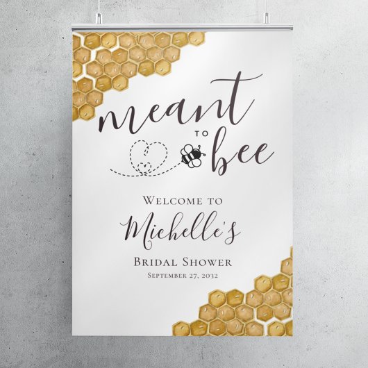 Bruidsuitnodiging 'Meant to Bee' Welkom Bord Poster