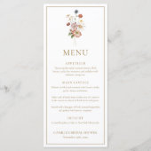 Bruidsuitnodiging Menukaart met Wilde Bloemen (Voorkant)