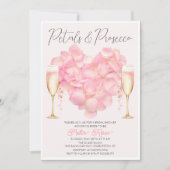 Bruidsuitnodiging met Bloemen en Prosecco Kaart (Voorkant)