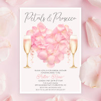 Bruidsuitnodiging met Bloemen en Prosecco