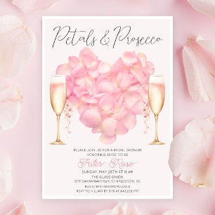 Bruidsuitnodiging met Bloemen en Prosecco Kaart