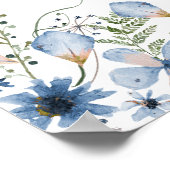 Bruidsuitnodiging met chique wilde bloemen poster (Hoek)
