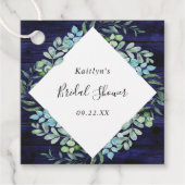 Bruidsuitnodiging met eucalyptus en botanisch groe bedankjes labels (Voorkant)