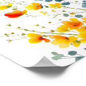 Bruidsuitnodiging met Gele en Oranje Wilde Bloemen Poster (Hoek)