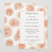 Bruidsuitnodiging met grapefruit thema kaart (Voorkant / Achterkant)