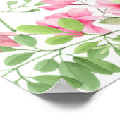 Bruidsuitnodiging met levendige roze bloem poster (Hoek)