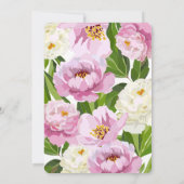 Bruidsuitnodiging met Moderne Bloemen Kaart (Achterkant)