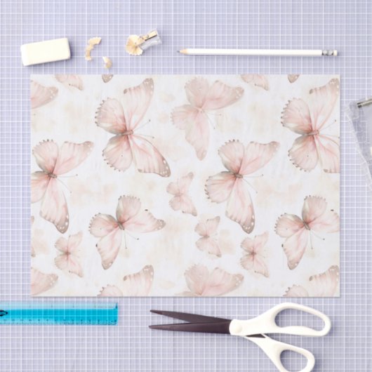 Bruidsuitnodiging met Roze Vlinders Tissuepapier (Craft)